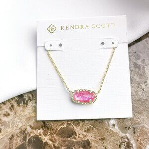 Gold Elisa Fuchsia Kyocera Opal Pendant Necklace